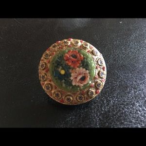 Vintage Mini mosaic brooch with matching earrings